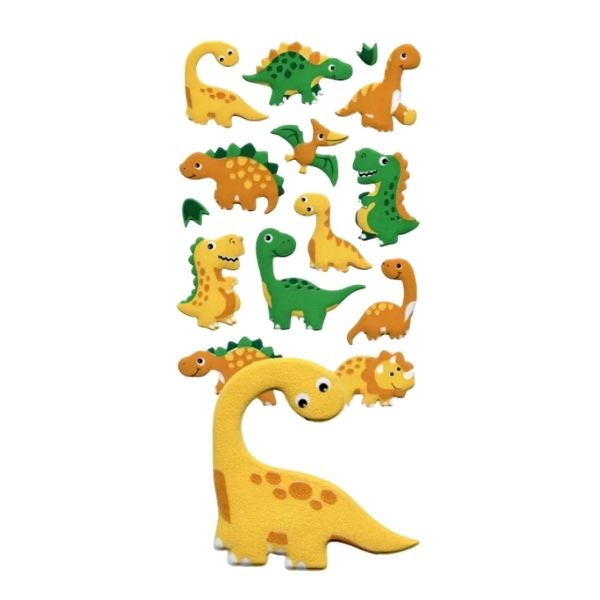 Cute Velvet Dino Stickers