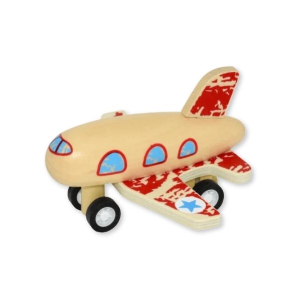 Pull Back Wooden Plane