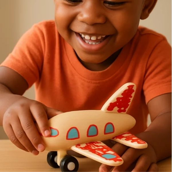 Pull Back Wooden Plane