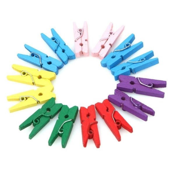 Wooden Pinchy Pegs Multicolour